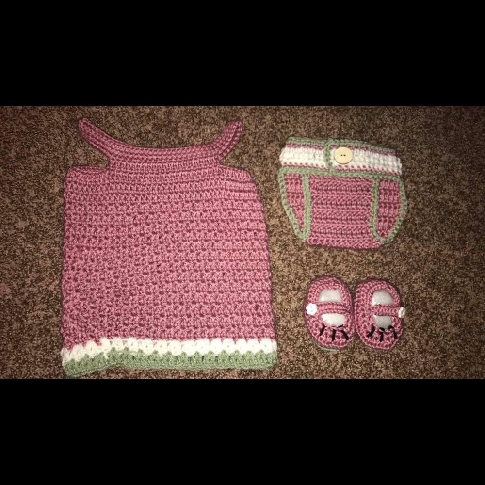 Watermelon inspired crochet set
